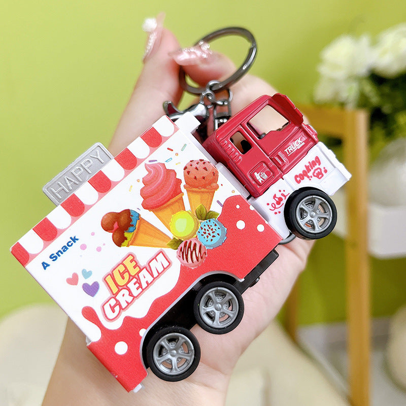 Wholesale Alloy Pull Back Cartoon Dining Car Key Chain